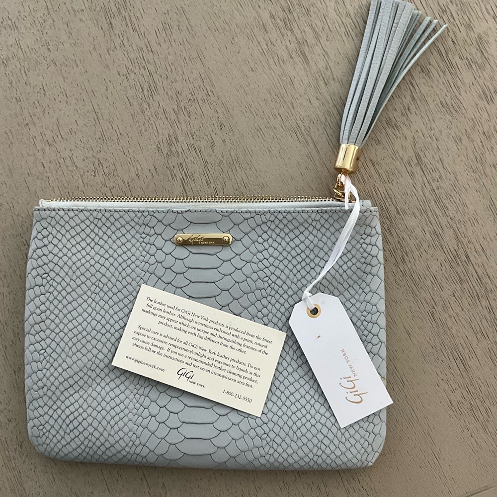 Gigi New York Gray Clutch Bag